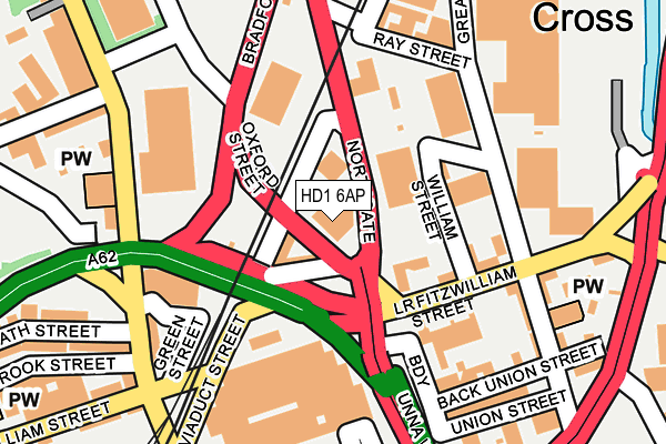 HD1 6AP map - OS OpenMap – Local (Ordnance Survey)