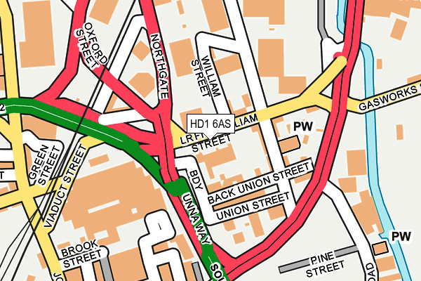 HD1 6AS map - OS OpenMap – Local (Ordnance Survey)