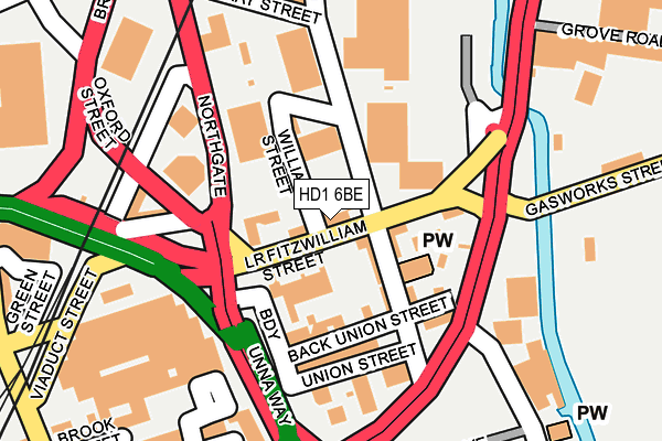 HD1 6BE map - OS OpenMap – Local (Ordnance Survey)