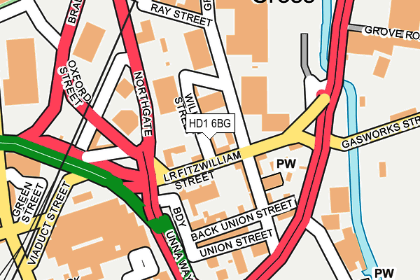 HD1 6BG map - OS OpenMap – Local (Ordnance Survey)