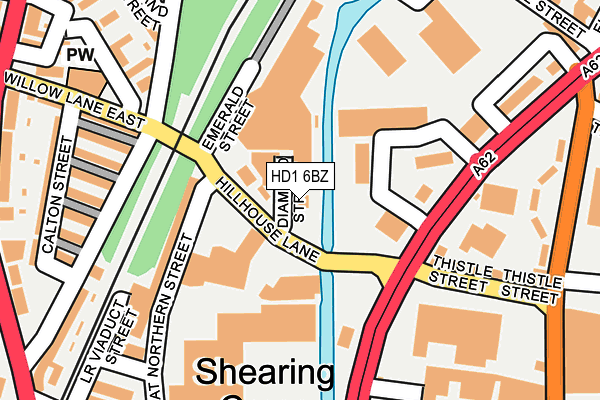 HD1 6BZ map - OS OpenMap – Local (Ordnance Survey)