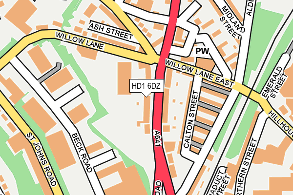 HD1 6DZ map - OS OpenMap – Local (Ordnance Survey)