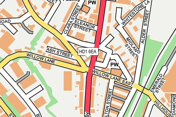 HD1 6EA map - OS OpenMap – Local (Ordnance Survey)