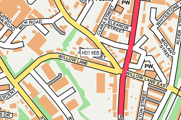 HD1 6EB map - OS OpenMap – Local (Ordnance Survey)