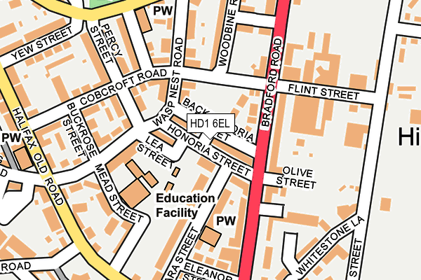 HD1 6EL map - OS OpenMap – Local (Ordnance Survey)