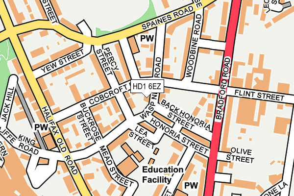 HD1 6EZ map - OS OpenMap – Local (Ordnance Survey)