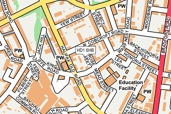 HD1 6HB map - OS OpenMap – Local (Ordnance Survey)
