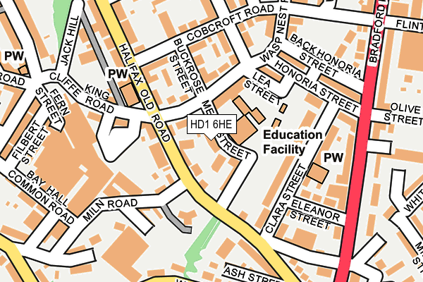 HD1 6HE map - OS OpenMap – Local (Ordnance Survey)