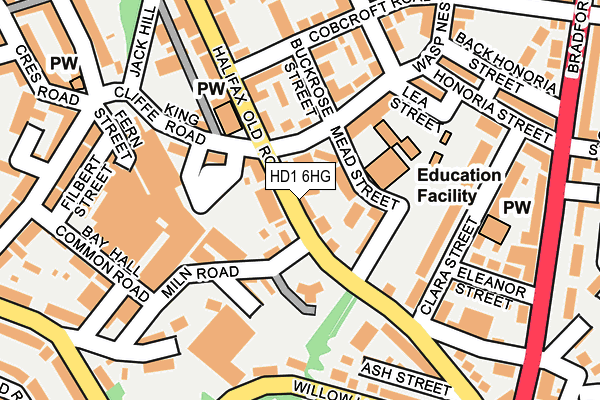 HD1 6HG map - OS OpenMap – Local (Ordnance Survey)