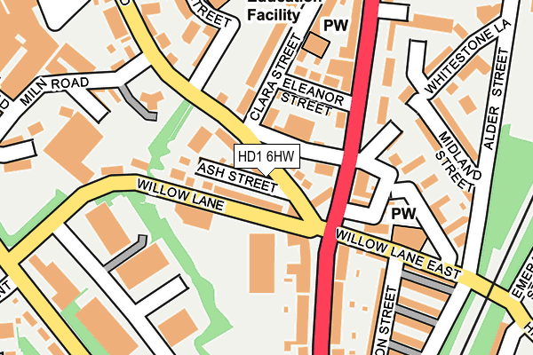 HD1 6HW map - OS OpenMap – Local (Ordnance Survey)
