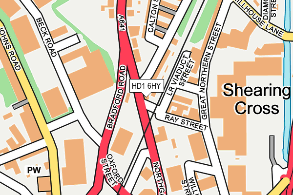 HD1 6HY map - OS OpenMap – Local (Ordnance Survey)