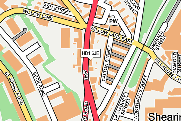 HD1 6JE map - OS OpenMap – Local (Ordnance Survey)