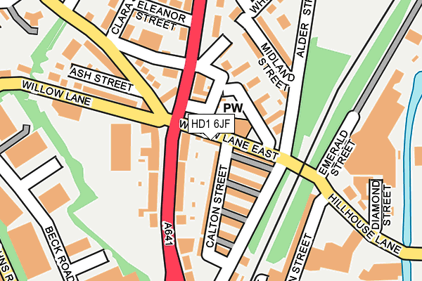 HD1 6JF map - OS OpenMap – Local (Ordnance Survey)