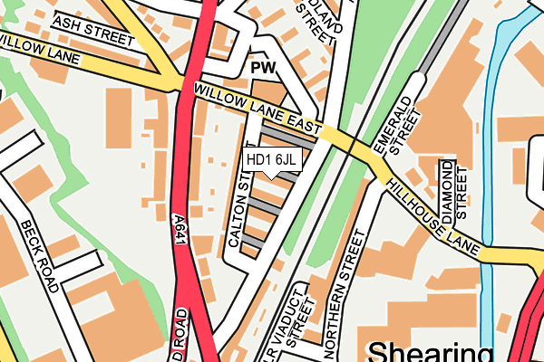 HD1 6JL map - OS OpenMap – Local (Ordnance Survey)