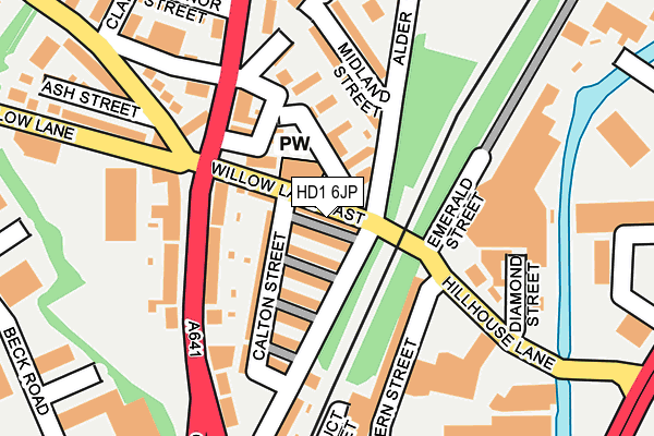 HD1 6JP map - OS OpenMap – Local (Ordnance Survey)
