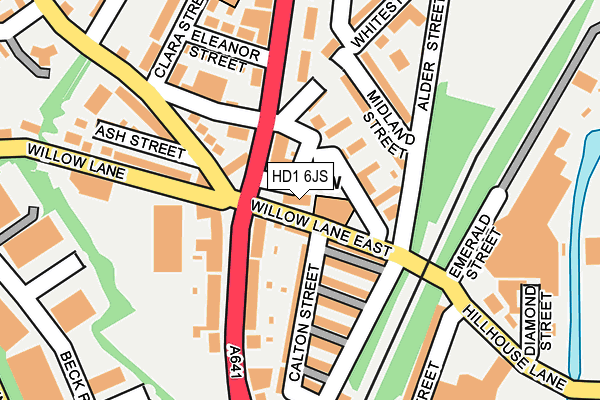 HD1 6JS map - OS OpenMap – Local (Ordnance Survey)