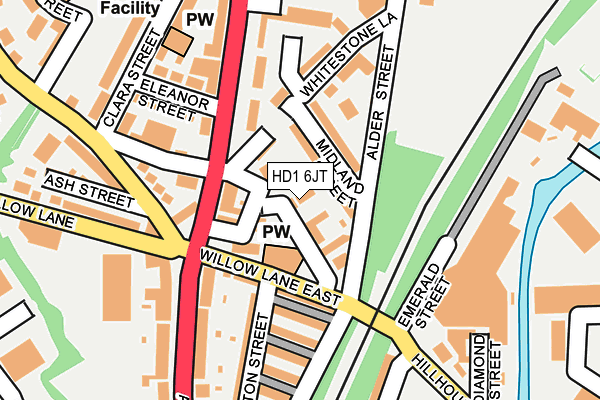 HD1 6JT map - OS OpenMap – Local (Ordnance Survey)
