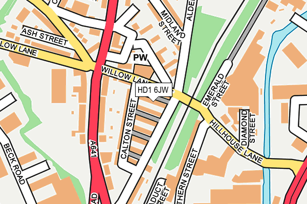 HD1 6JW map - OS OpenMap – Local (Ordnance Survey)