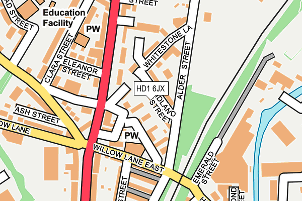 HD1 6JX map - OS OpenMap – Local (Ordnance Survey)