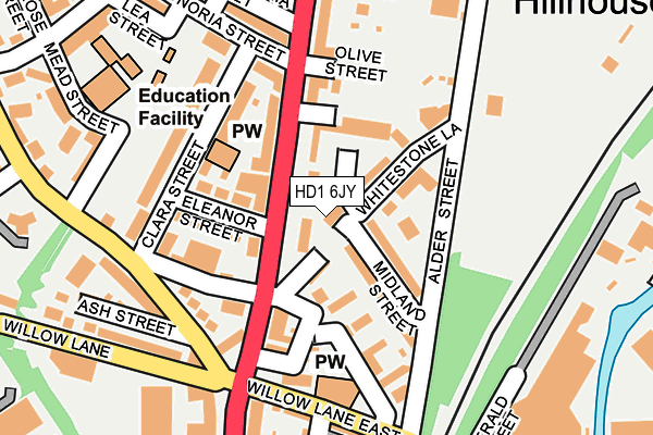 HD1 6JY map - OS OpenMap – Local (Ordnance Survey)