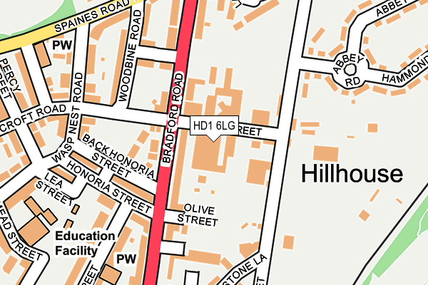 HD1 6LG map - OS OpenMap – Local (Ordnance Survey)