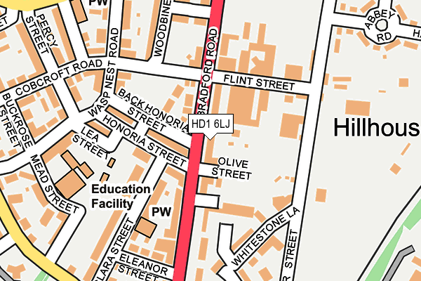 HD1 6LJ map - OS OpenMap – Local (Ordnance Survey)