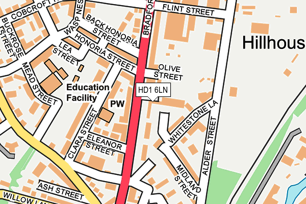 HD1 6LN map - OS OpenMap – Local (Ordnance Survey)