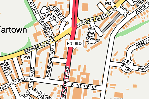 HD1 6LQ map - OS OpenMap – Local (Ordnance Survey)