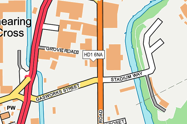 HD1 6NA map - OS OpenMap – Local (Ordnance Survey)
