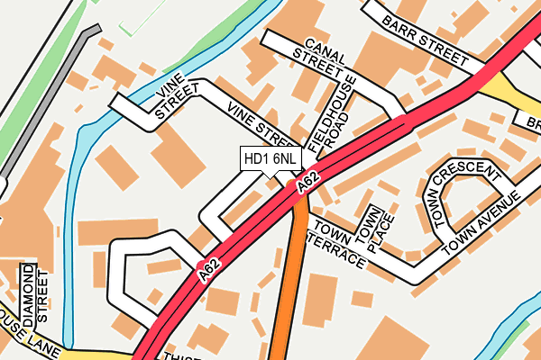 HD1 6NL map - OS OpenMap – Local (Ordnance Survey)