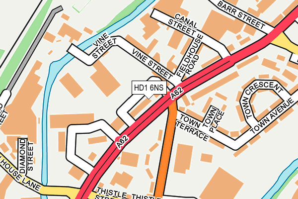 HD1 6NS map - OS OpenMap – Local (Ordnance Survey)