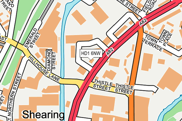 HD1 6NW map - OS OpenMap – Local (Ordnance Survey)