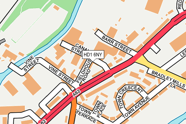 HD1 6NY map - OS OpenMap – Local (Ordnance Survey)