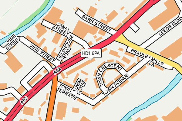 HD1 6PA map - OS OpenMap – Local (Ordnance Survey)