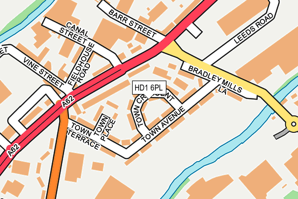 HD1 6PL map - OS OpenMap – Local (Ordnance Survey)