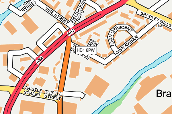 HD1 6PW map - OS OpenMap – Local (Ordnance Survey)