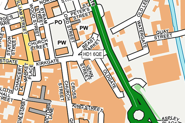 HD1 6QE map - OS OpenMap – Local (Ordnance Survey)