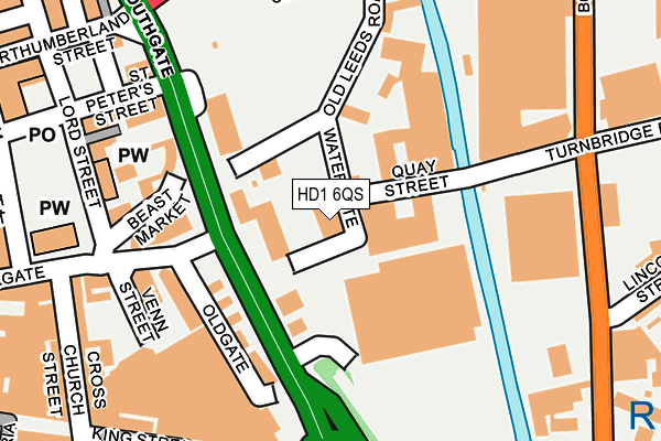 HD1 6QS map - OS OpenMap – Local (Ordnance Survey)