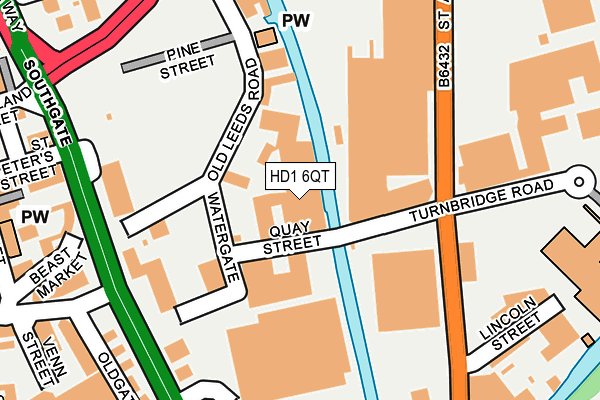 HD1 6QT map - OS OpenMap – Local (Ordnance Survey)