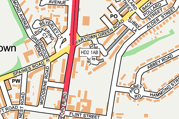 HD2 1AB map - OS OpenMap – Local (Ordnance Survey)