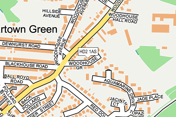 HD2 1AS map - OS OpenMap – Local (Ordnance Survey)