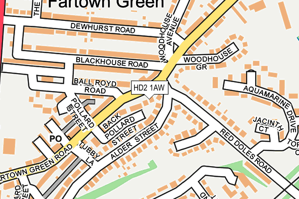 HD2 1AW map - OS OpenMap – Local (Ordnance Survey)