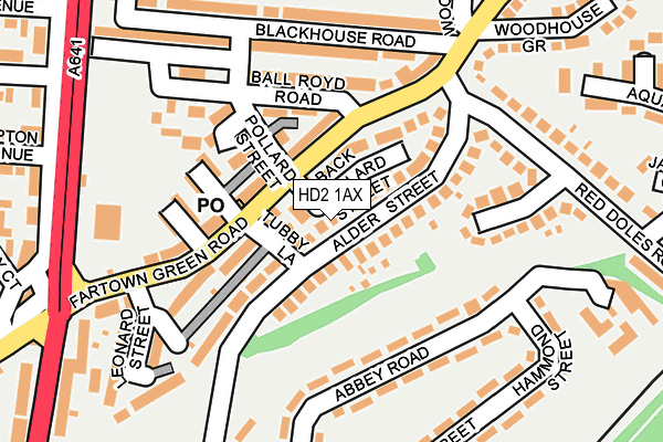 HD2 1AX map - OS OpenMap – Local (Ordnance Survey)