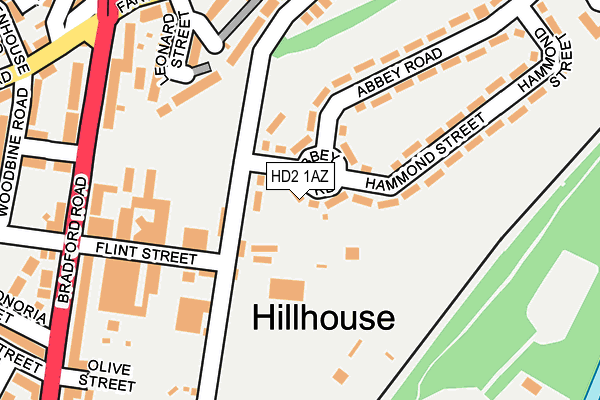 HD2 1AZ map - OS OpenMap – Local (Ordnance Survey)