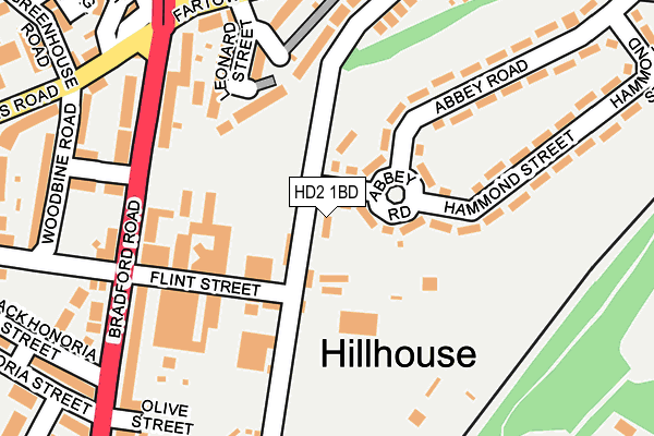 HD2 1BD map - OS OpenMap – Local (Ordnance Survey)