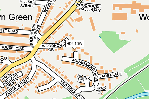 HD2 1DW map - OS OpenMap – Local (Ordnance Survey)