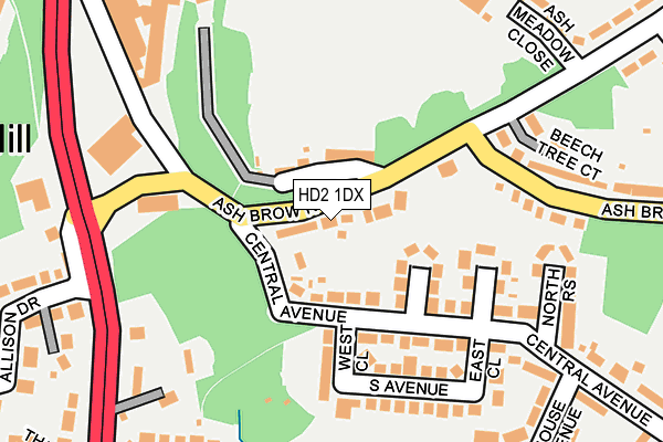 HD2 1DX map - OS OpenMap – Local (Ordnance Survey)