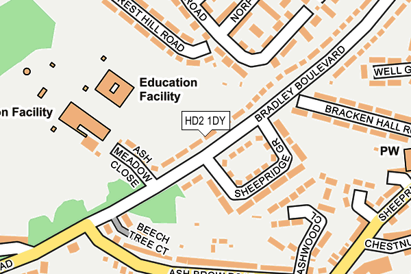 HD2 1DY map - OS OpenMap – Local (Ordnance Survey)