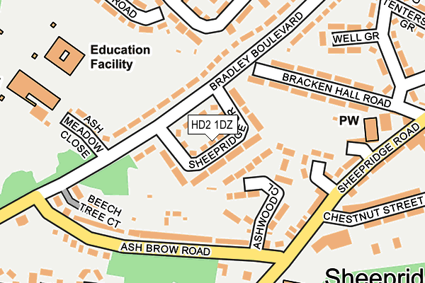 HD2 1DZ map - OS OpenMap – Local (Ordnance Survey)