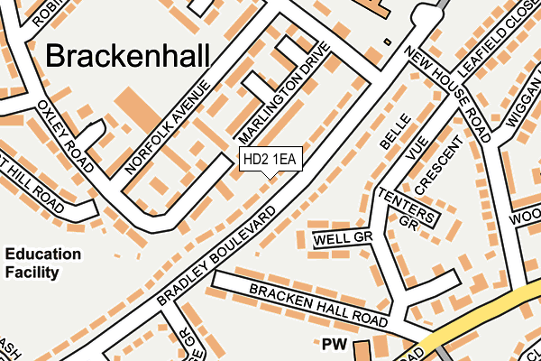 HD2 1EA map - OS OpenMap – Local (Ordnance Survey)